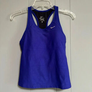 NIKE Dri-Fit Blue / Purple Lined Athletic Tank Top Size Small
